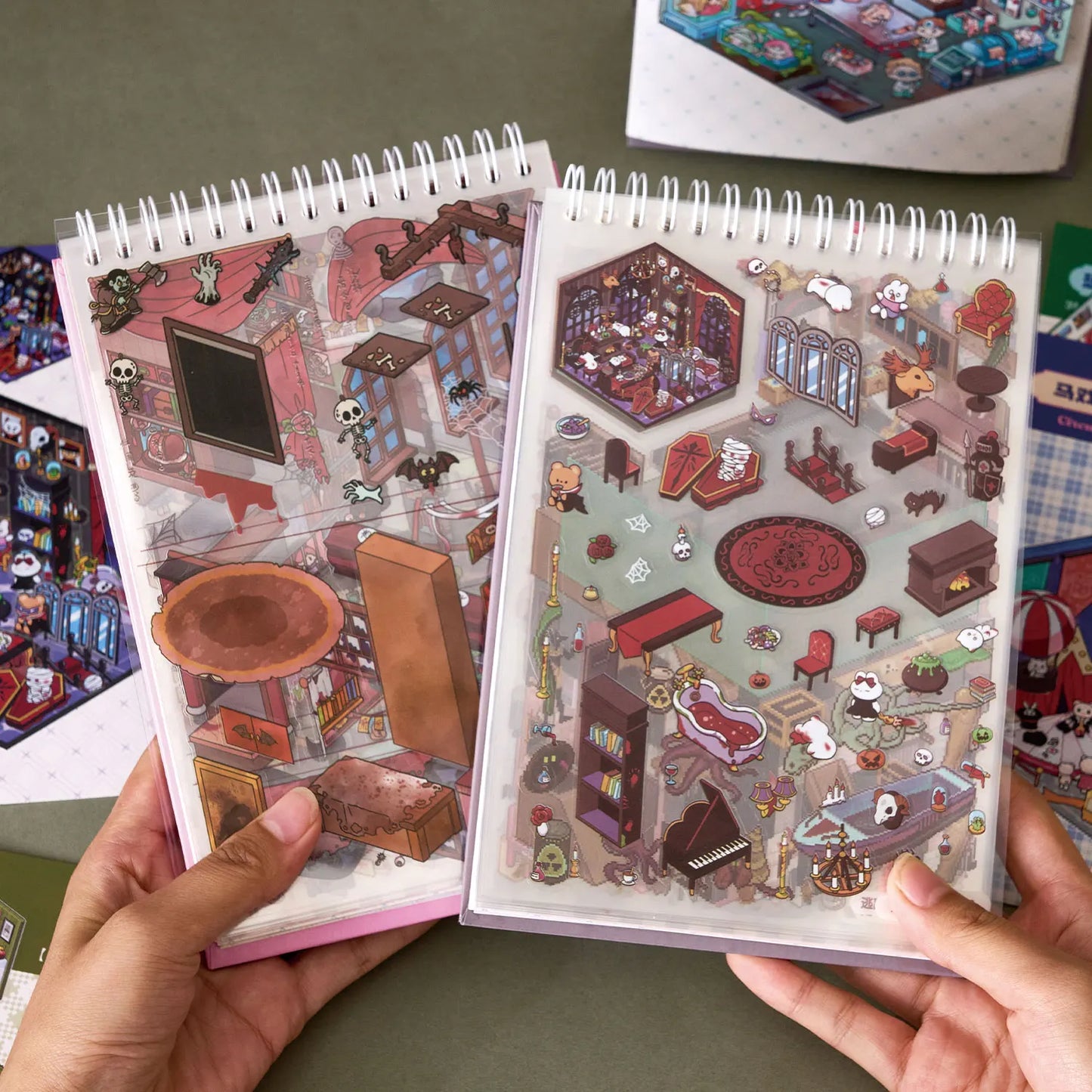 Kawaii 3D Cartoon Miniature Scene Sticker Book - Fun DIY Scrapbooking and Stacking Game Stickers for Creative Kids!