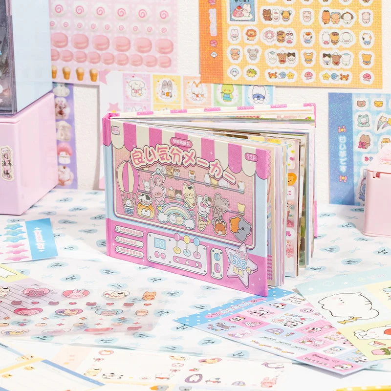 Elevate Your Creativity with Mr. Paper 72Pcs Good Mood Maker Cut Film Sticker Book - Perfect for DIY Handbooks, Scrapbooks, Phone Cases, Photo Frames, and Calendars