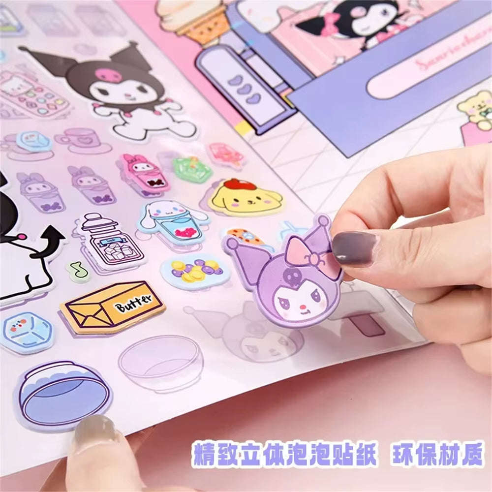 Discover the Magic of Sanrio with the Kuromi My Melody 3D Bubble Sticker Book - A Creative Gift for Girls 12+!
