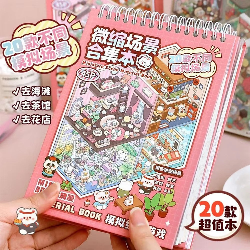 20Pcs 20in1 3D Cartoon Landscape Sticker Book - Perfect DIY Gift 