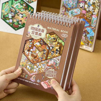 Creative Adventure Awaits: 40Pcs 20In1 3D Landscape Stickers Collection for Kids - Perfect for DIY Fun, Festivals, and Birthdays!