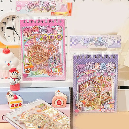 Transform Your Projects with 3D Cartoon Scenery Stick Art - Waterproof Miniature Stickers for Creative Fun!