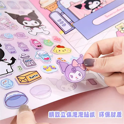 Discover the Magic of Sanrio with the Kuromi My Melody 3D Bubble Sticker Book - A Creative Gift for Girls 12+!