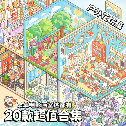 Unleash Your Child's Imagination with Mr Paper's 45Pcs 3D Cartoon Landscape Sticker Book – Perfect for Crafty Adventures and Birthday Surprises!