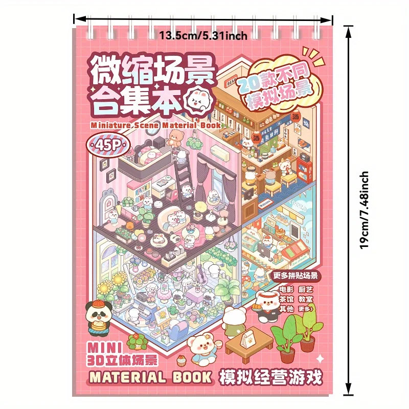 Unleash Your Child's Imagination with Mr Paper's 45Pcs 3D Cartoon Landscape Sticker Book – Perfect for Crafty Adventures and Birthday Surprises!