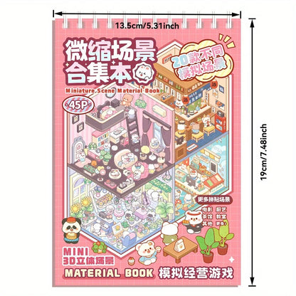 Unleash Your Child's Imagination with Mr Paper's 45Pcs 3D Cartoon Landscape Sticker Book – Perfect for Crafty Adventures and Birthday Surprises!